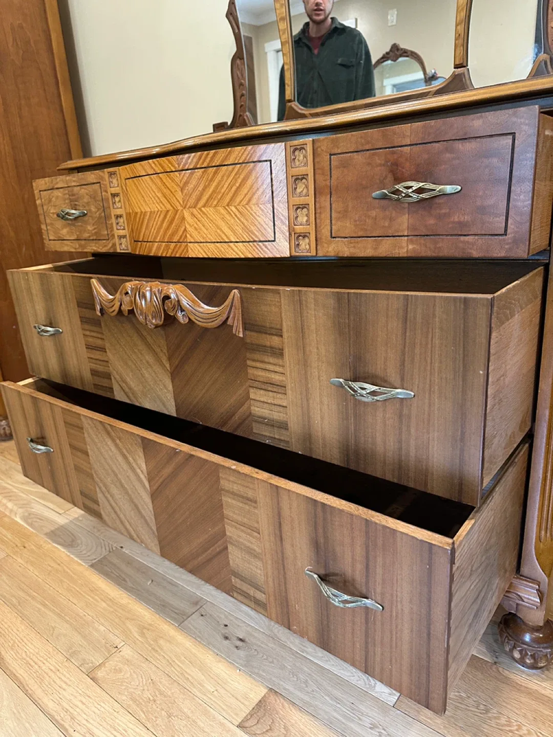 Beautiful Antique Waterfall Dresser (CAN DELIVER) image indicator(9)