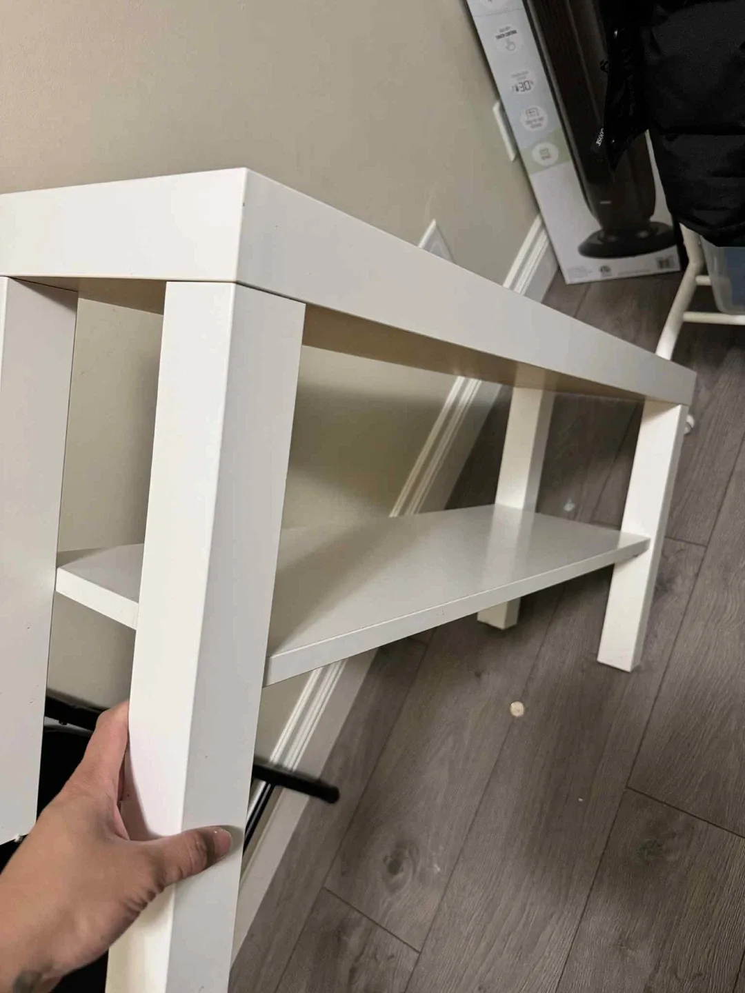 IKEA White TV Stand & Black Desk & Folding Chair image indicator(4)