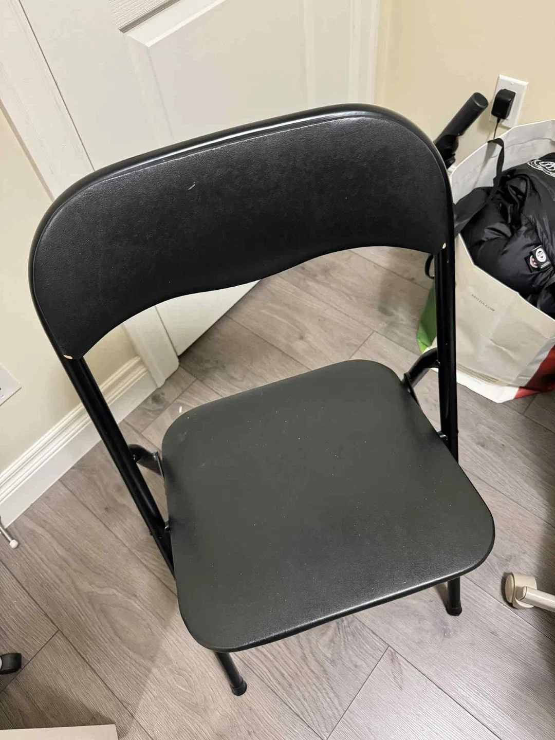 IKEA White TV Stand & Black Desk & Folding Chair image indicator(5)