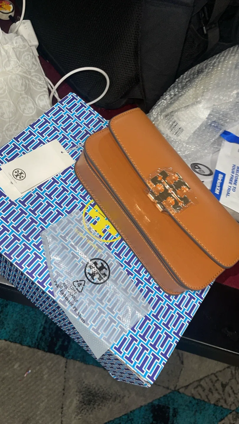 Tory Burch Tan Leather Crossbody Bag thumbnail