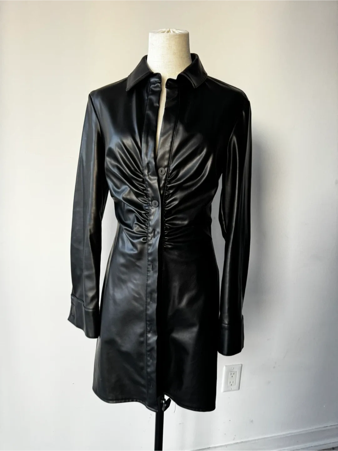 Black Faux Leather Dress - Size S thumbnail