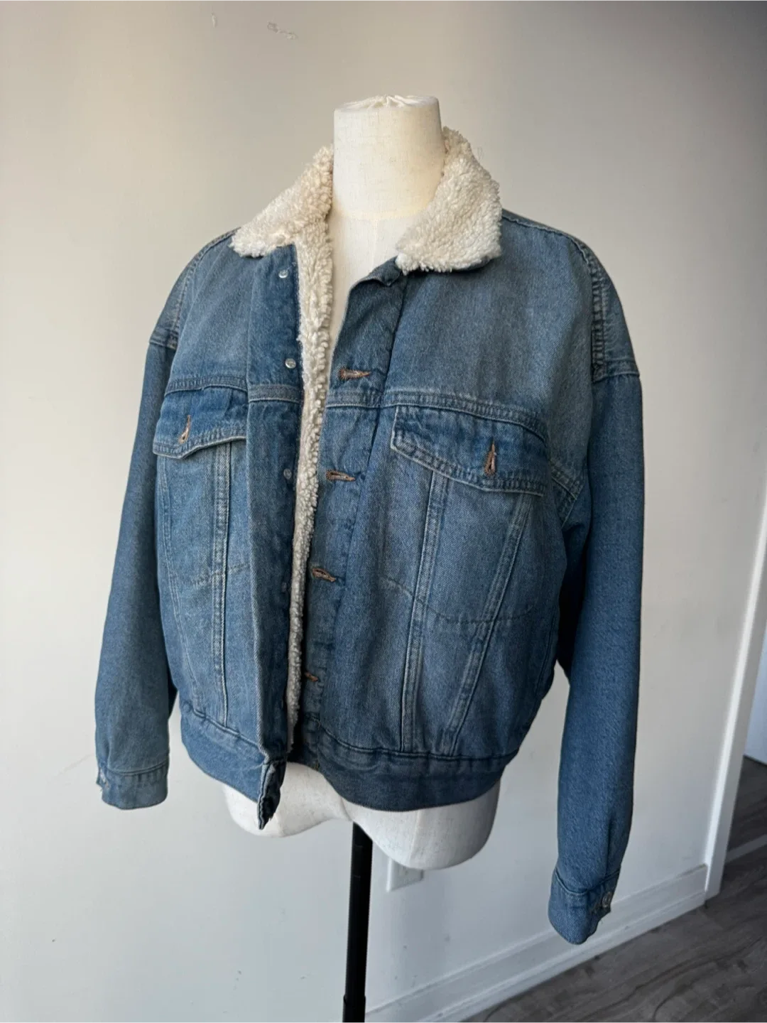 Denim Jacket with Sherpa Collar thumbnail