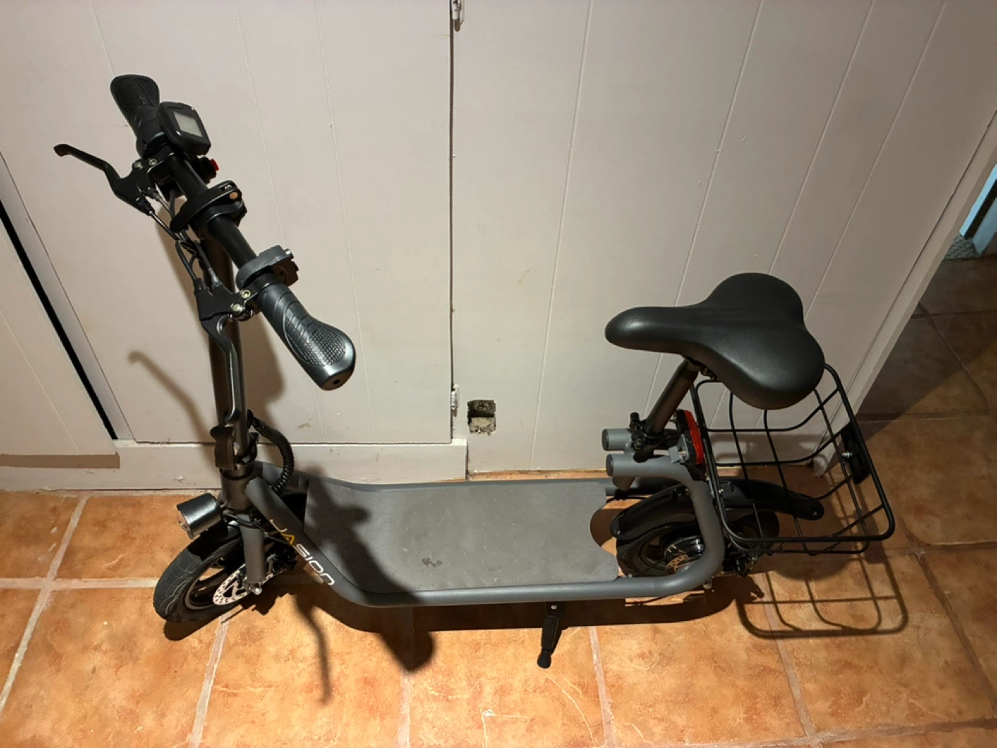 Jasion Electric Scooter with Seat & Basket