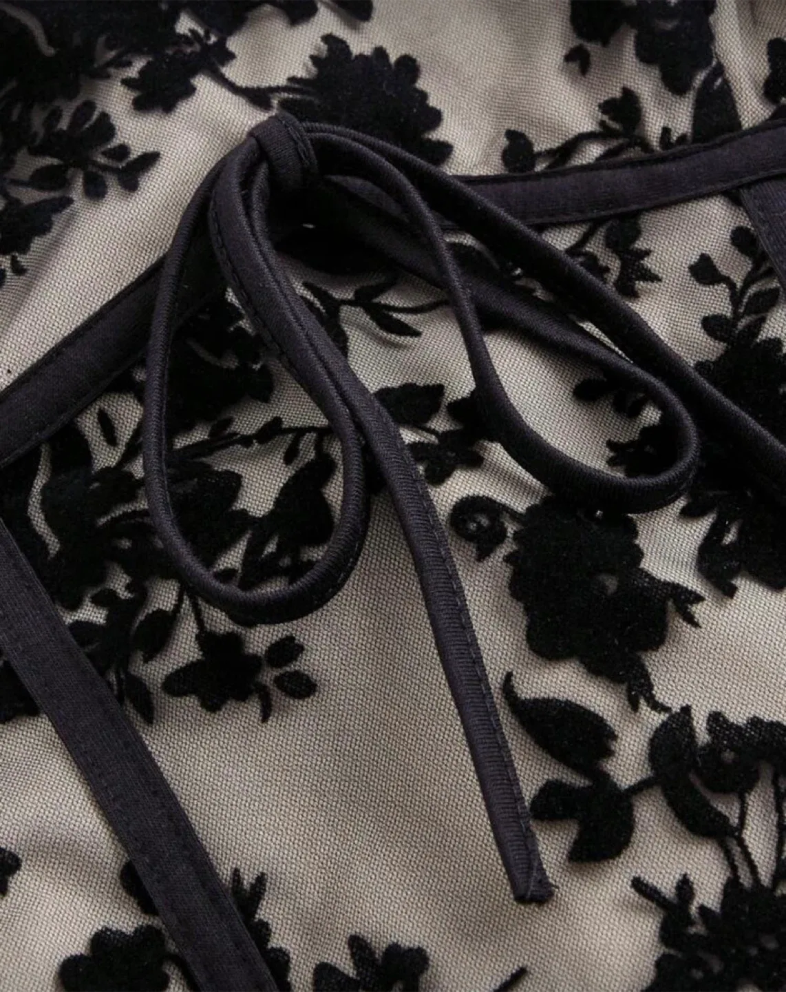 Floral Lace Mini Dress - Black image indicator(3)