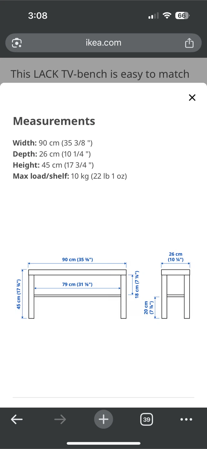 IKEA Lack TV Bench - Black - photo 3
