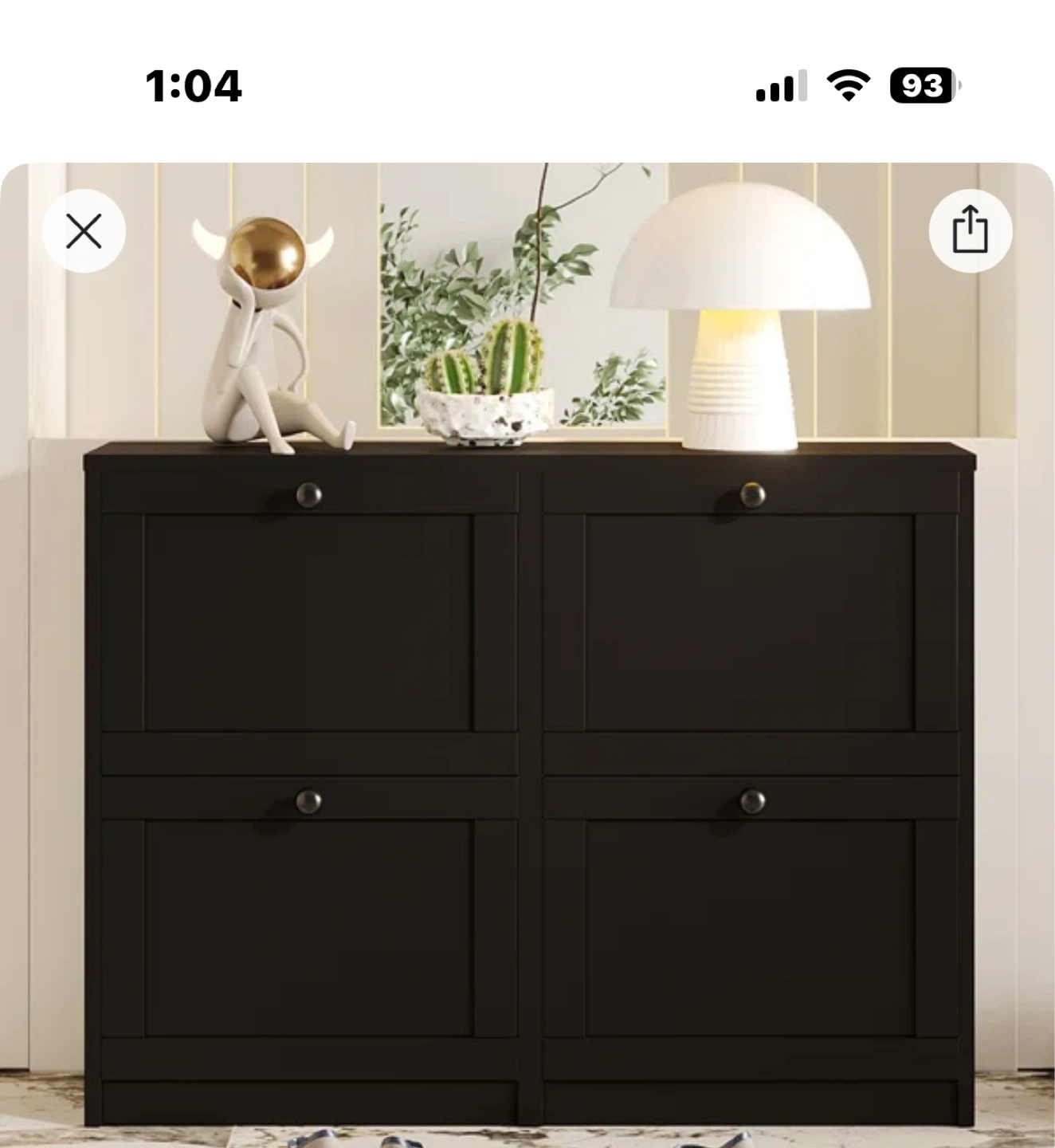 Latitude Run Josy Shoe Storage Cabinet - Black - photo 2