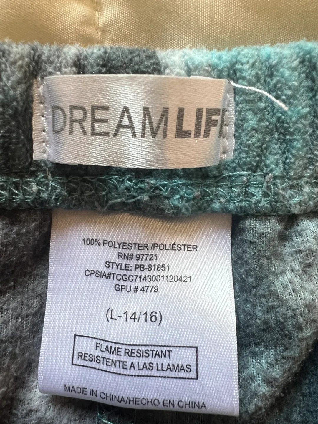 Dream Life Tie Dye Fleece Pants (L-14/16) image indicator(3)