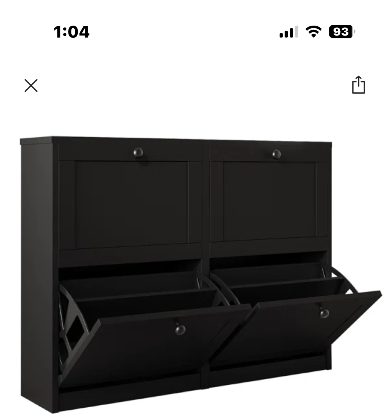 Latitude Run Josy Shoe Storage Cabinet - Black - photo 3