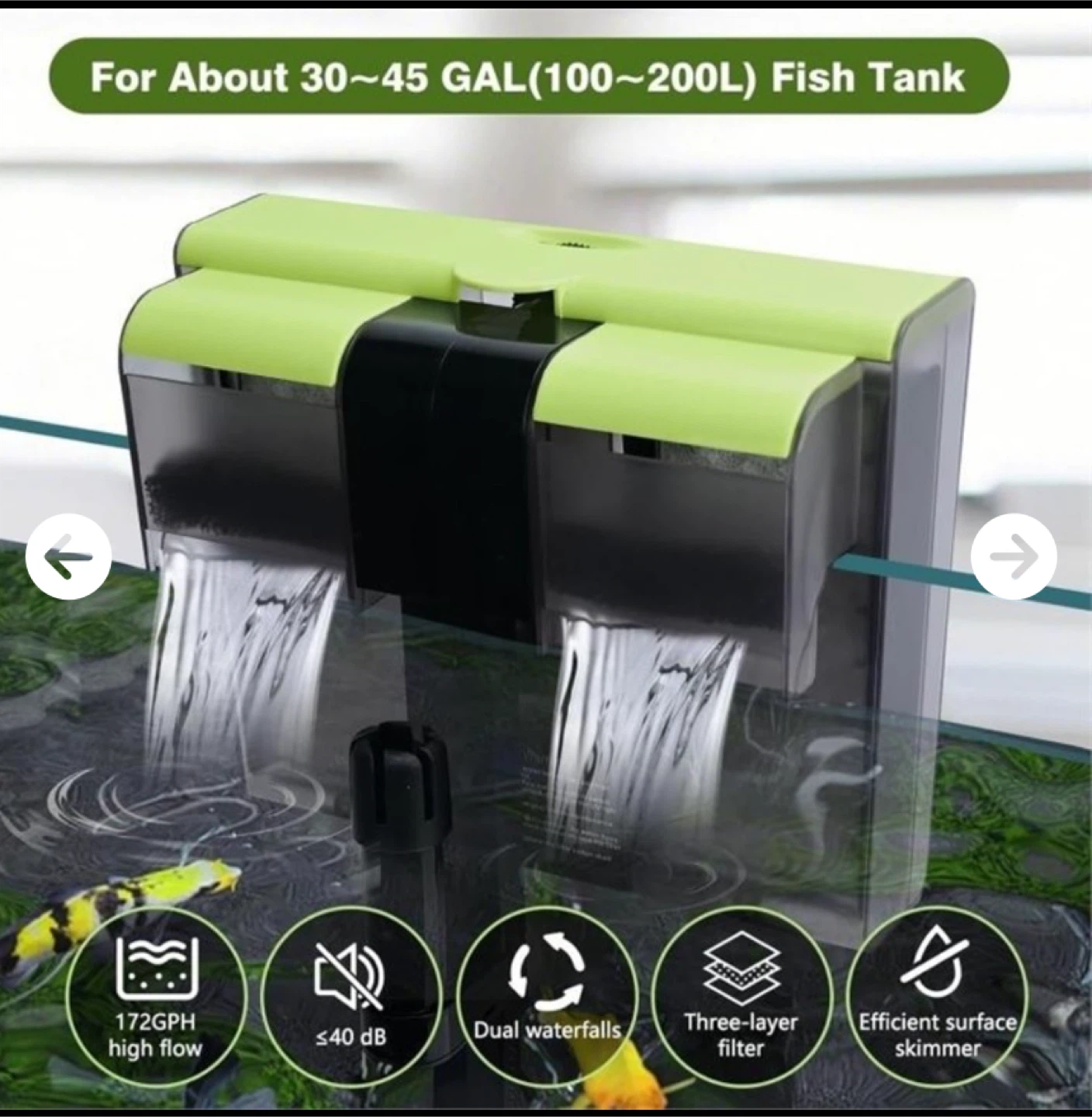 30-50 Gallon Aquariums Power Filter with Surface Skimmer - photo 2