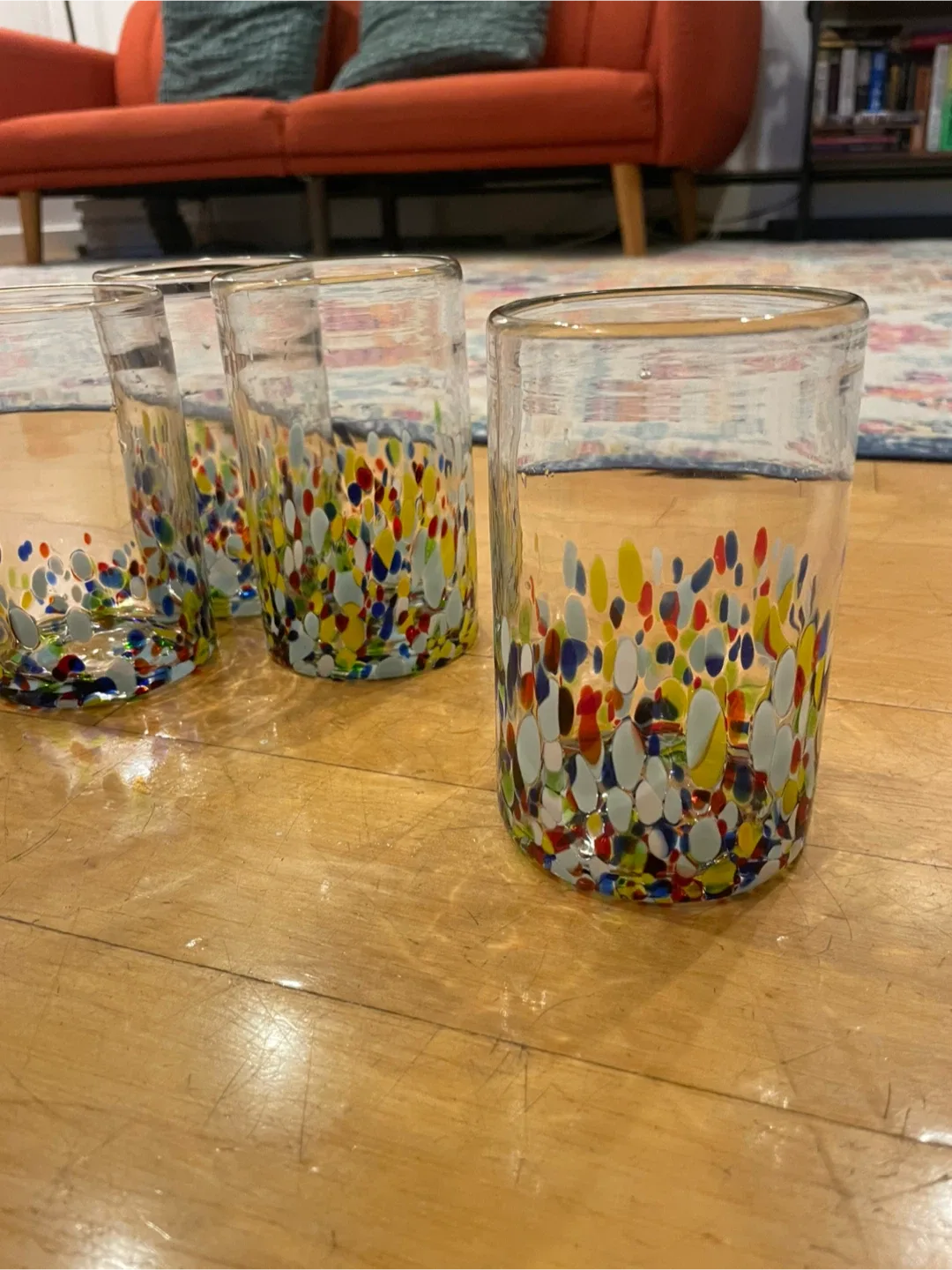 Hand Blown Confetti Glasses (Set of 4) image indicator(2)