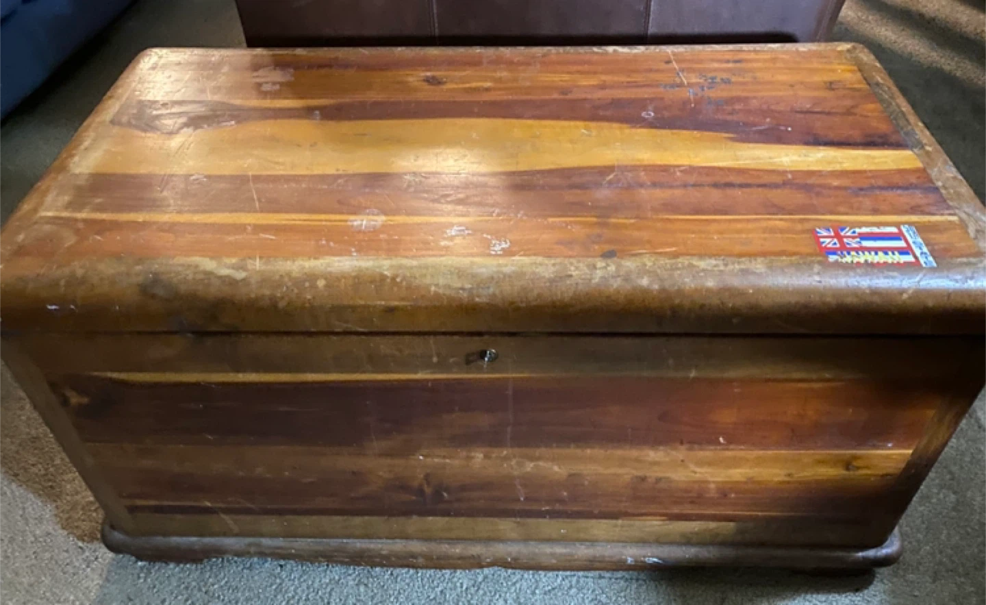 Solid cedar chest. No veneer. Top needs refinishing
