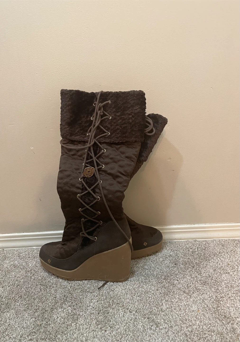 Aerosoles Brown Wedge Boots - Size 8.5