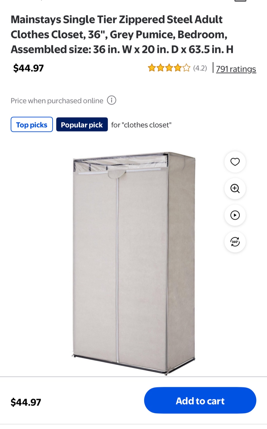 Clothes Closet, Great Condition – Only $20!