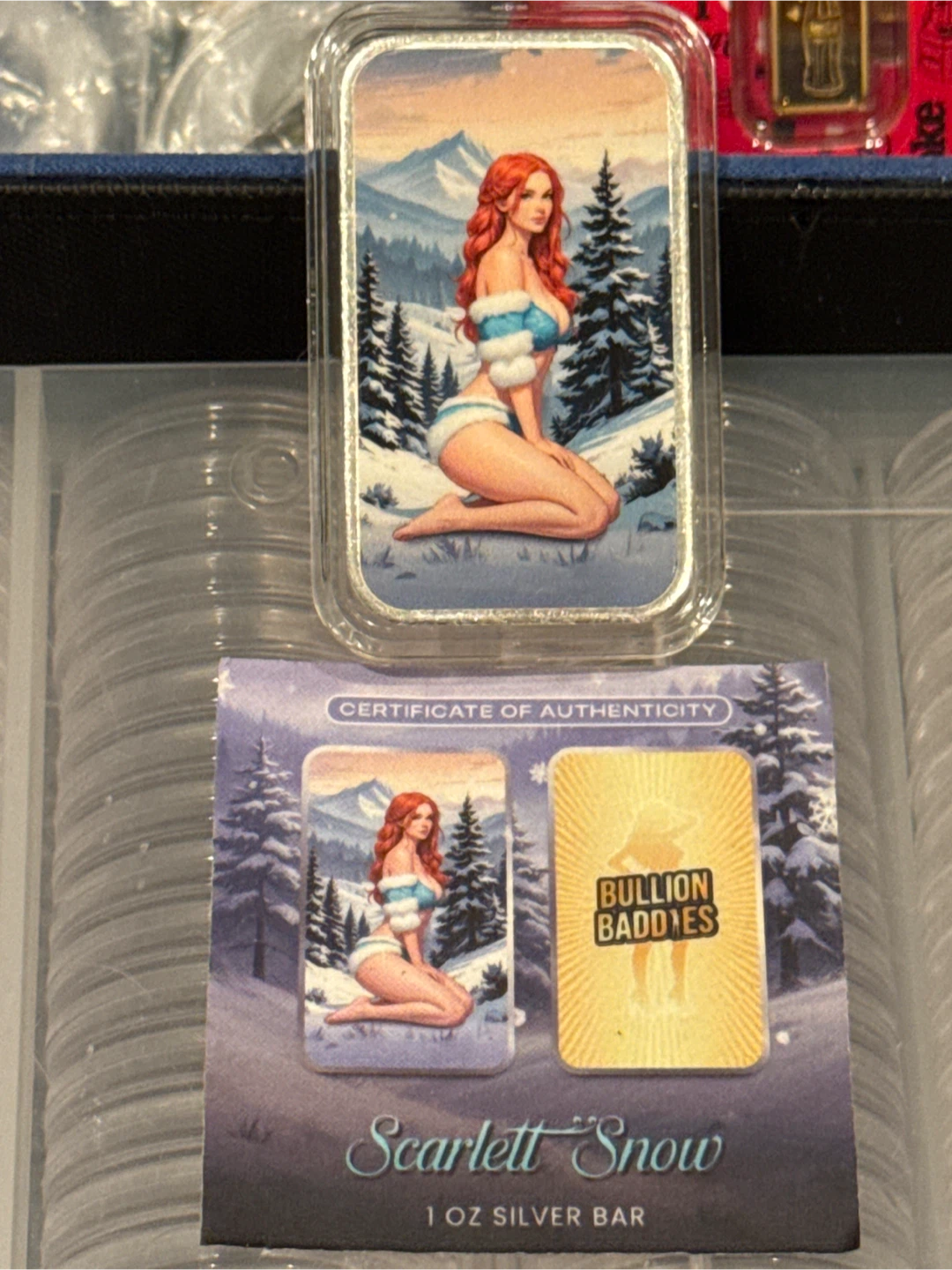 Bullion Baddies Scarlett Snow 1 oz Silver Bar - photo 3
