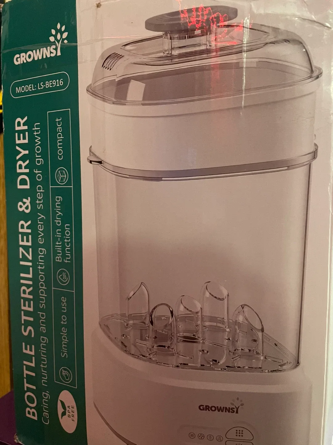 Grownsy Bottle Sterilizer & Dryer - Model LS-BE916 image indicator(2)