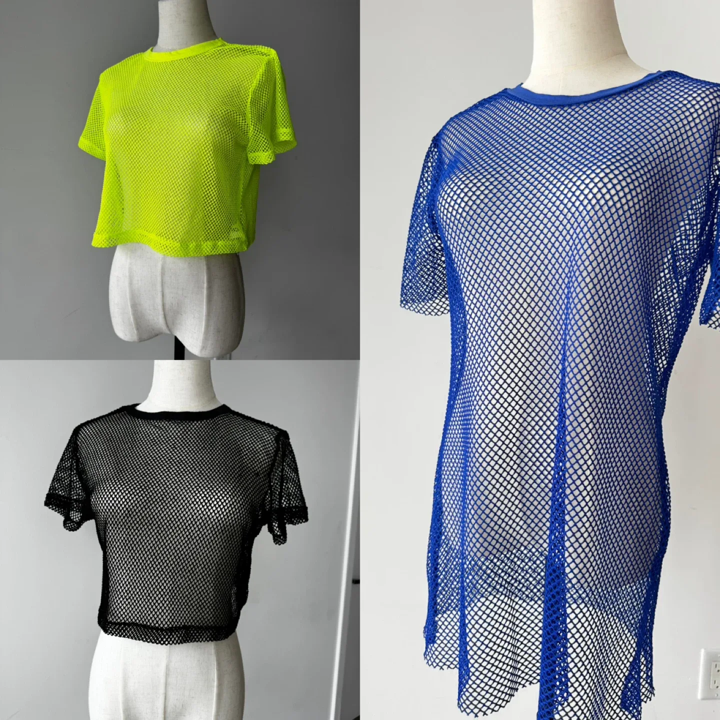 Mesh Top - Neon Yellow / Black / Blue thumbnail