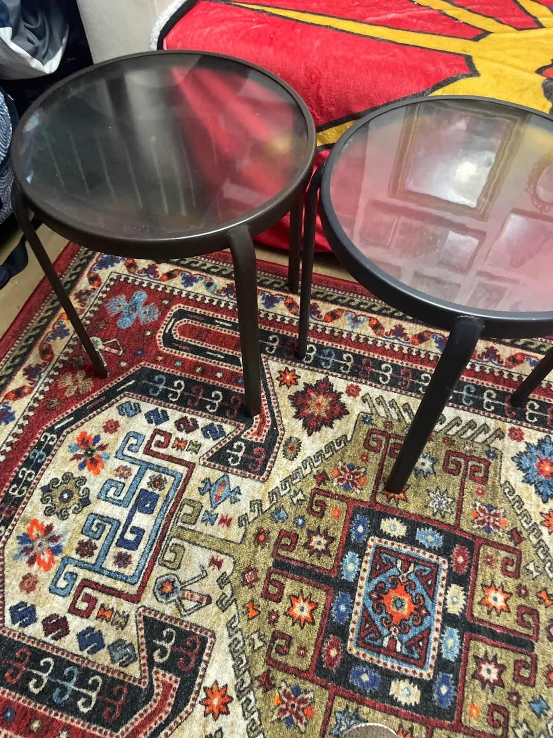 Round Glass Top Side Tables - Set of 2 image indicator(2)