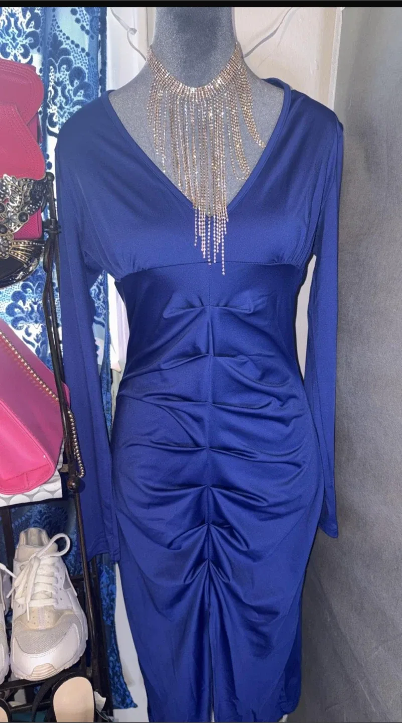 Blue Long Sleeve Dress thumbnail