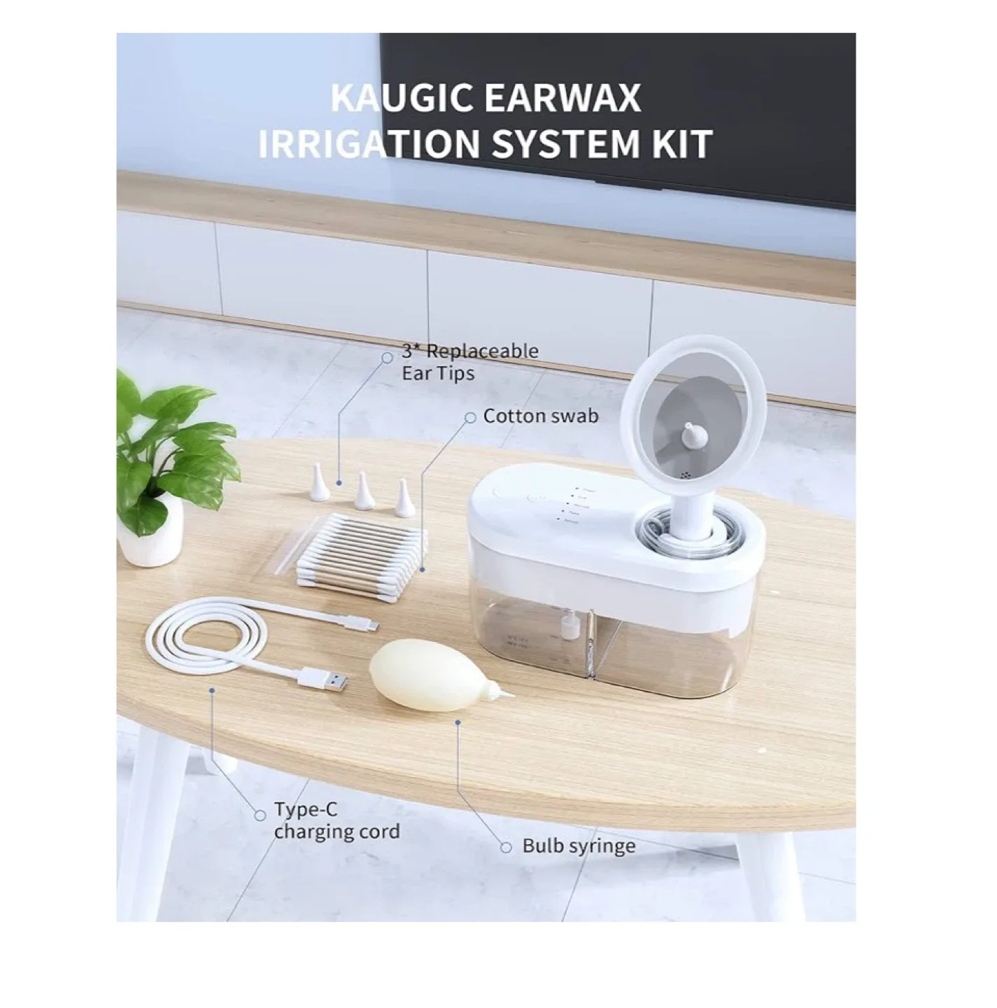 KAUGIC Electric Ear Wax Removal Kit - White image indicator(6)