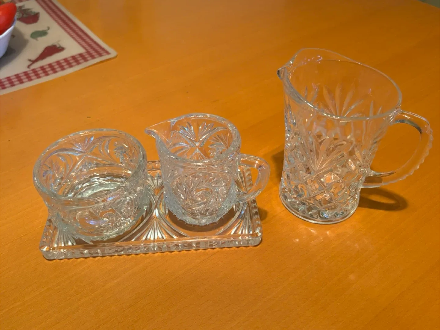 Crystal Creamer, Milk and Sugar Bowl Set thumbnail