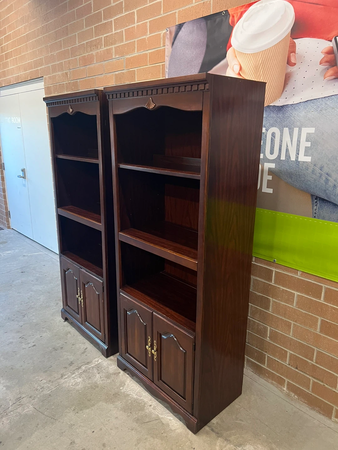 Matching Dark Wood Bookcases - Set of 2 - photo 5