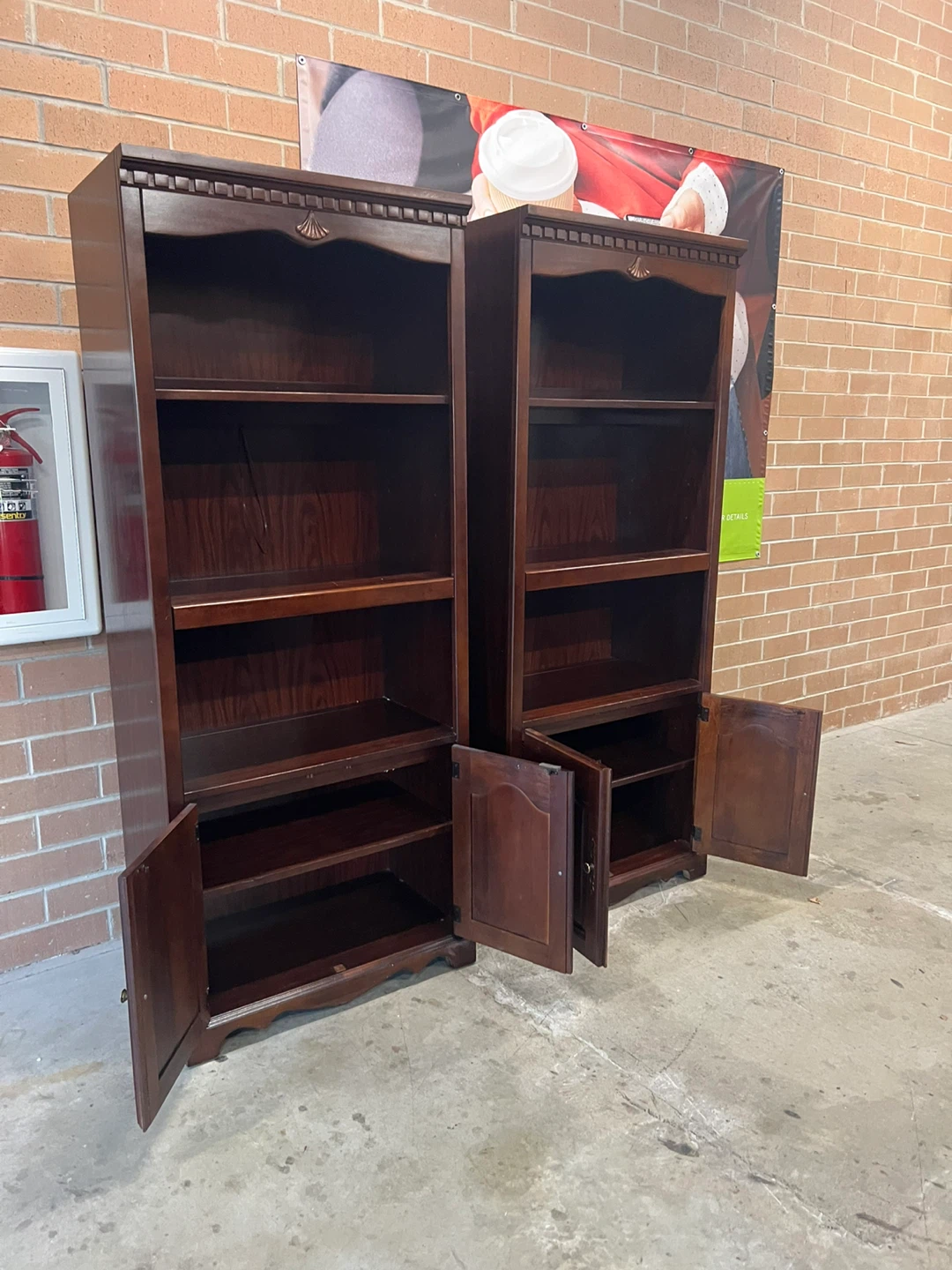 Matching Dark Wood Bookcases - Set of 2 - photo 4