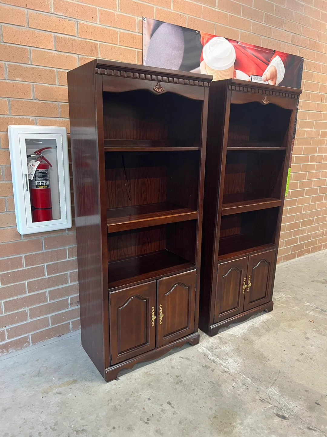Matching Dark Wood Bookcases - Set of 2 - photo 3