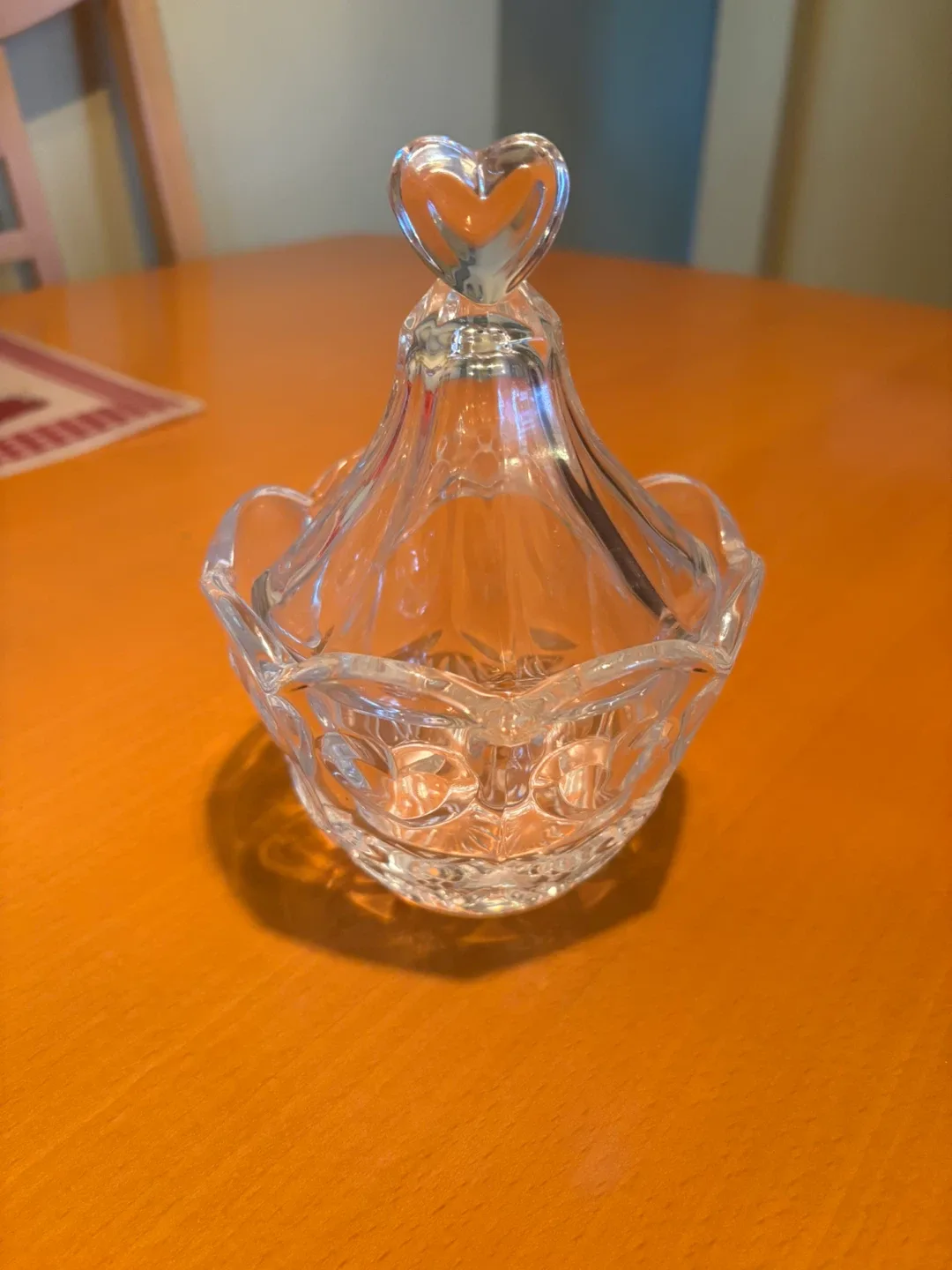 Crystal Candy Dish with Heart Design thumbnail