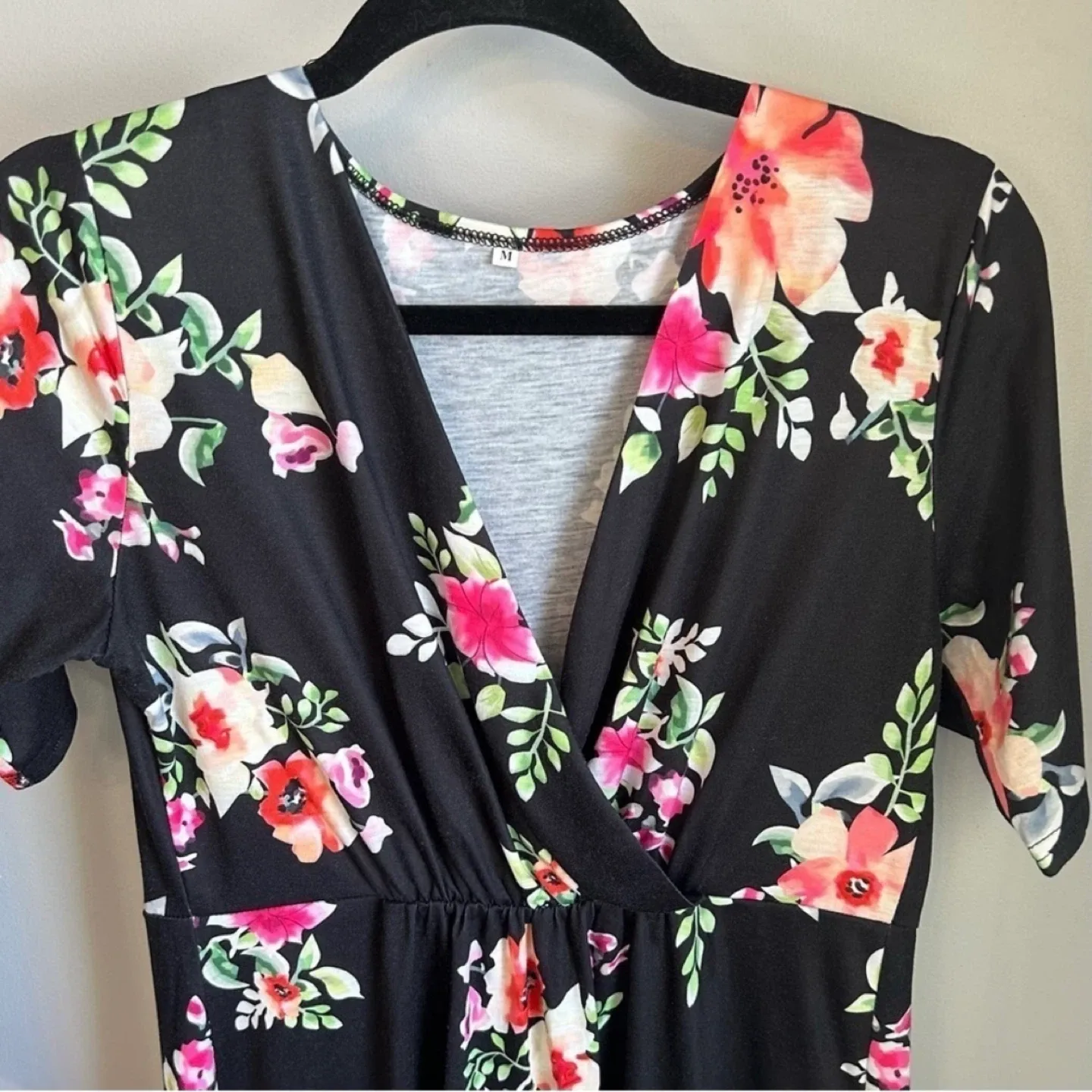 PatPat Wrap Style Floral Maternity Midi Dress Womens Size M image indicator(3)