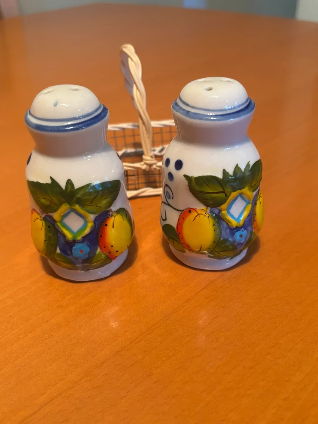 Salt and Pepper Shakers with Basket thumbnail