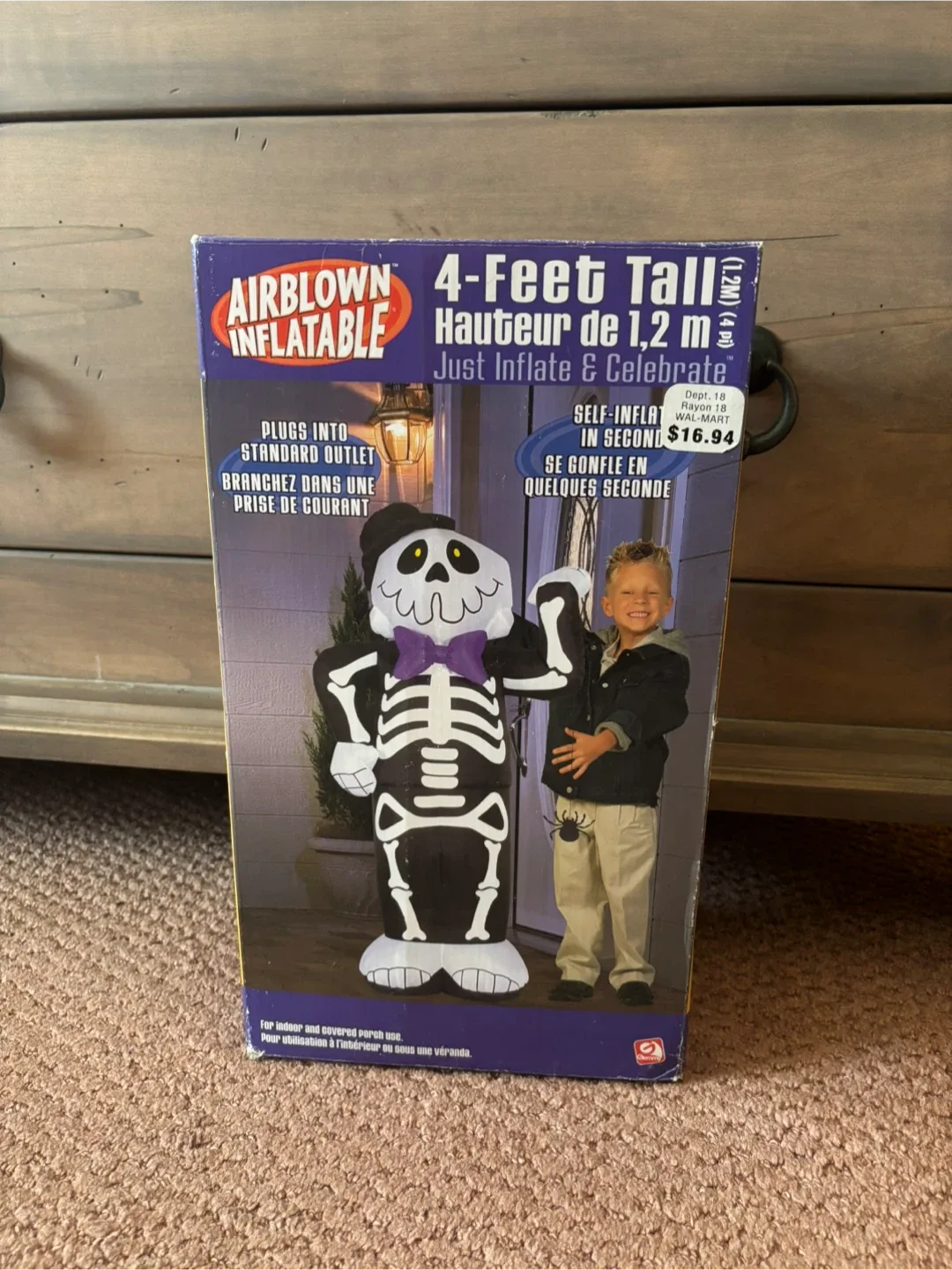 Airblown inflatable 4 foot tall Halloween skeleton decoration image indicator(2)