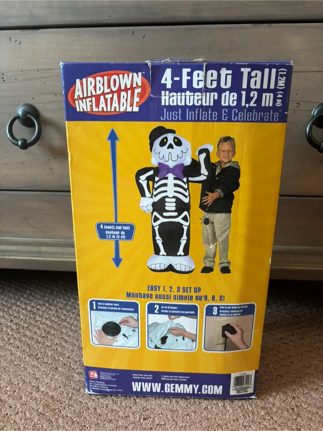 Airblown inflatable 4 foot tall Halloween skeleton decoration image indicator(3)