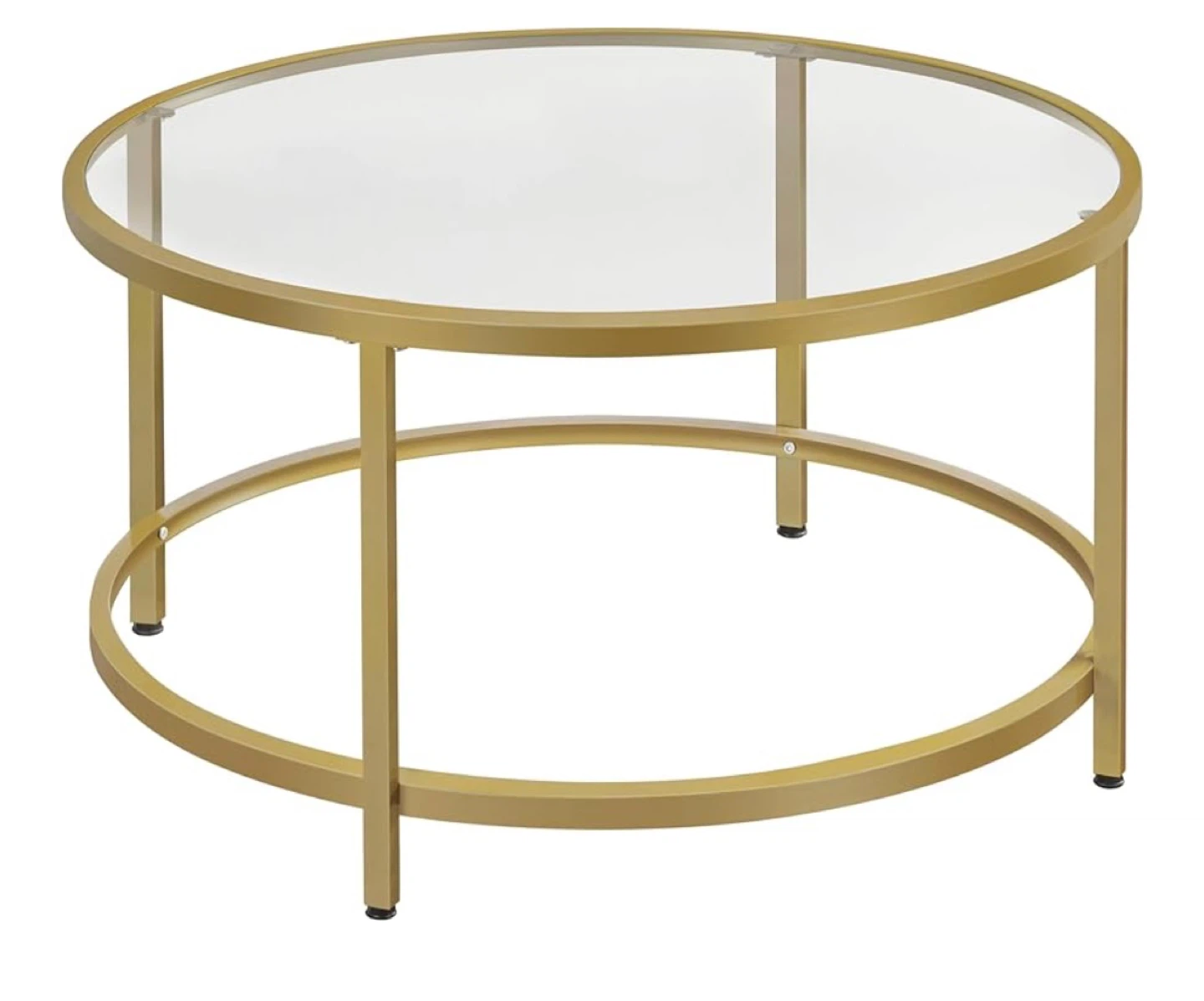 Gold Round Glass Coffee Table
