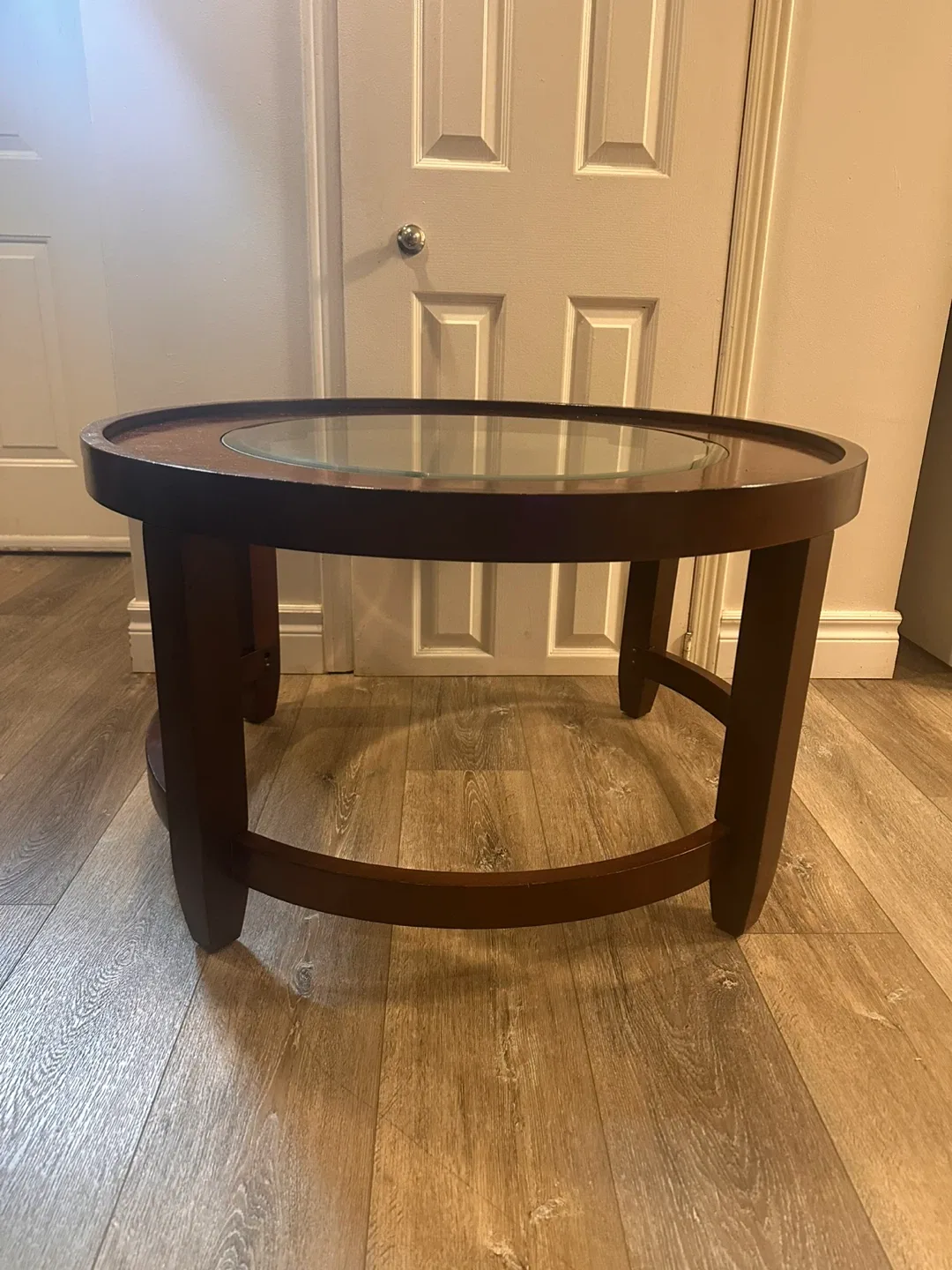 Round Wood & Glass Coffee Table image indicator(3)