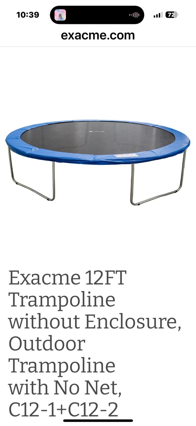 12 foot round trampoline excellent condition
