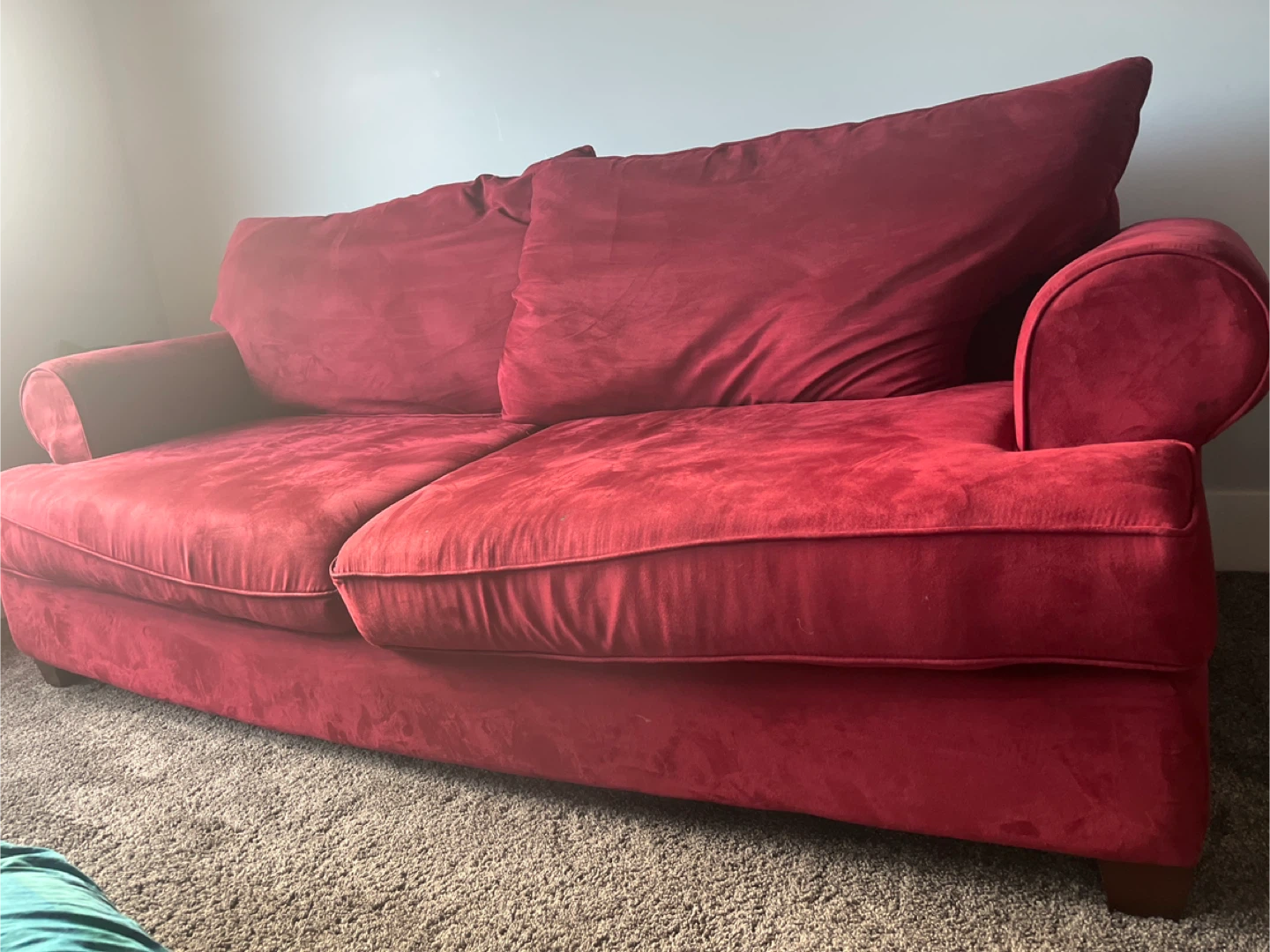 Red Plush Sofa - photo 2