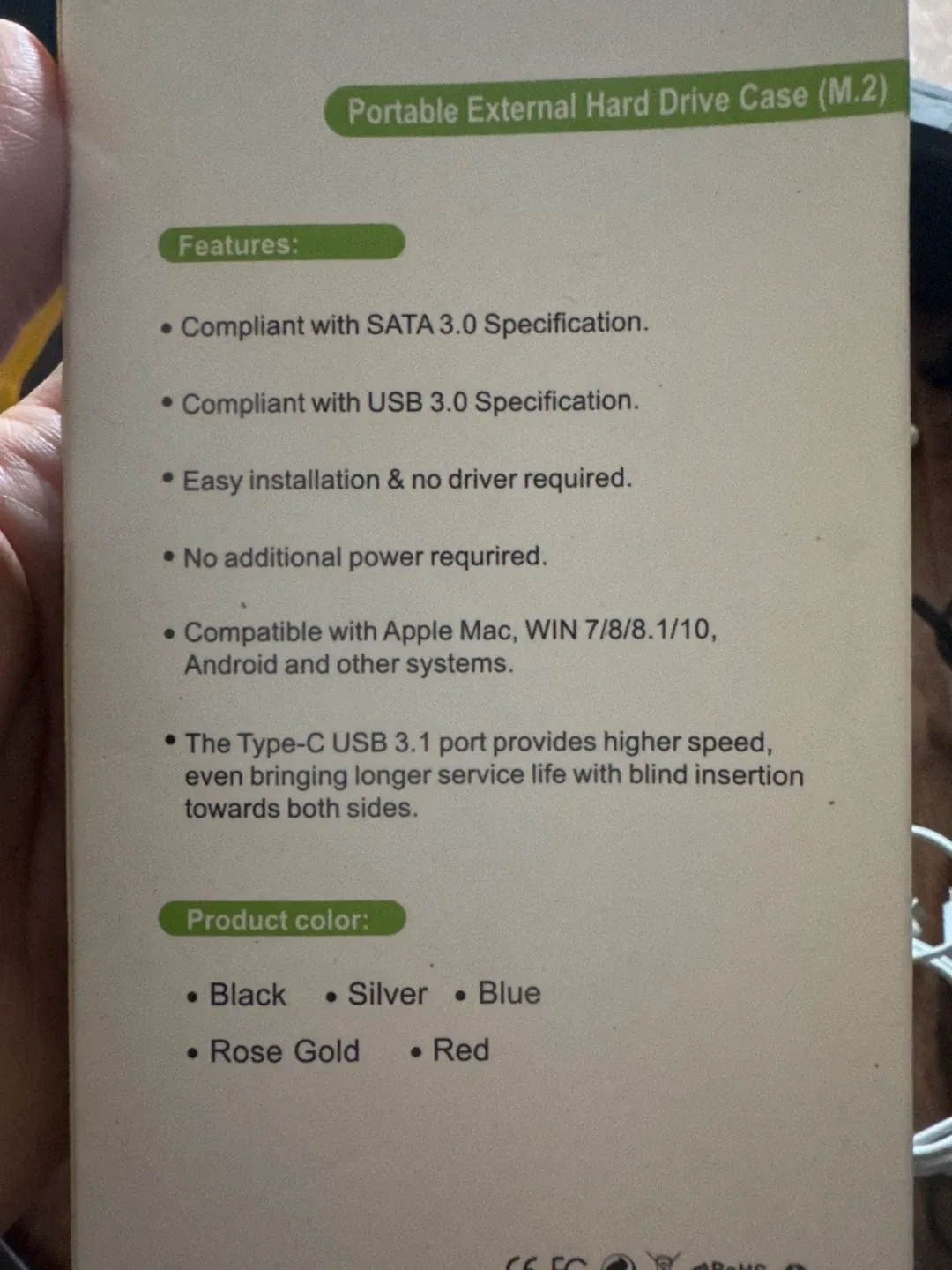 Portable External Hard Drive Case (M.2) image indicator(2)