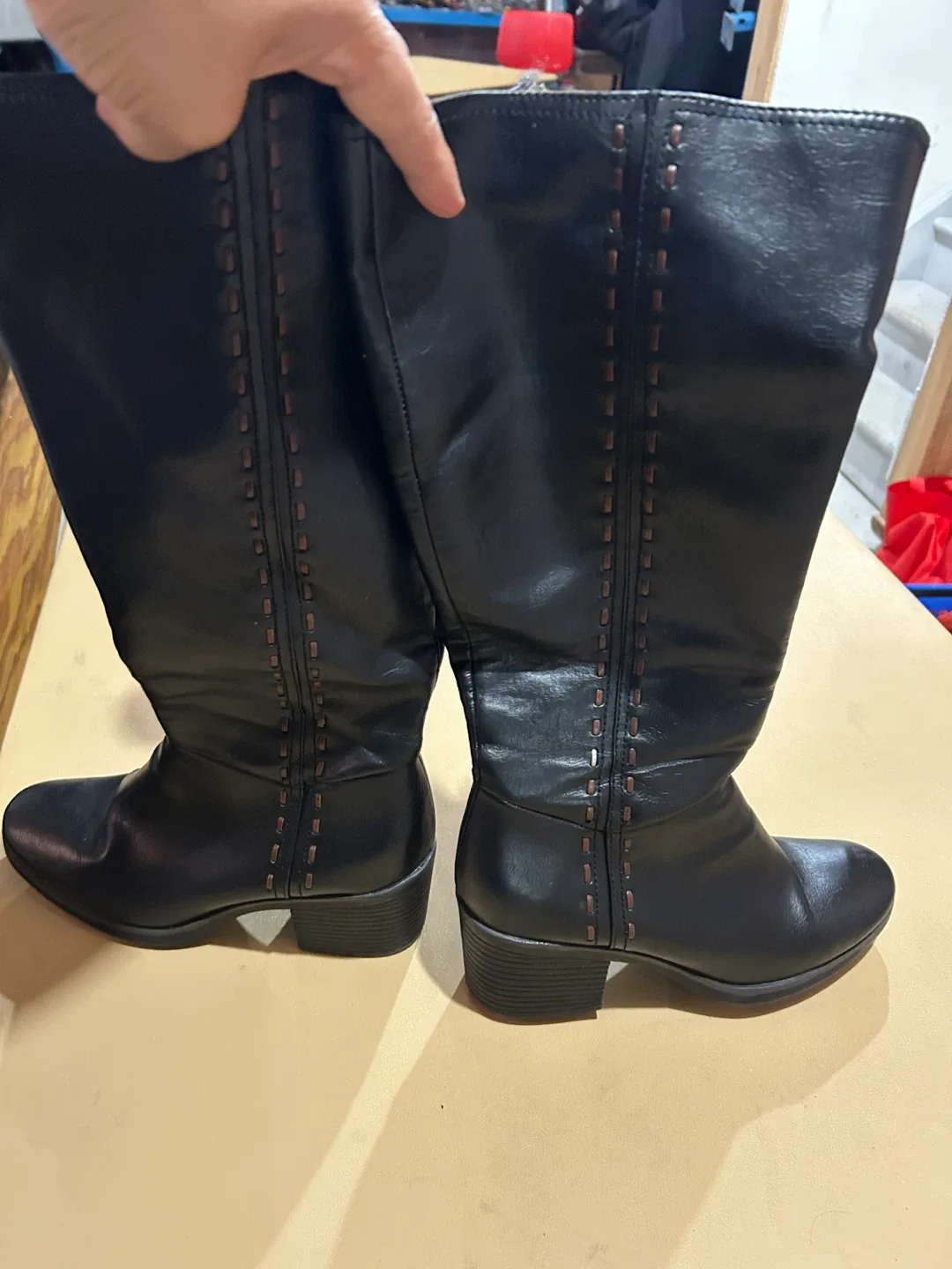 Eurosoft Black Leather Knee High Boots thumbnail