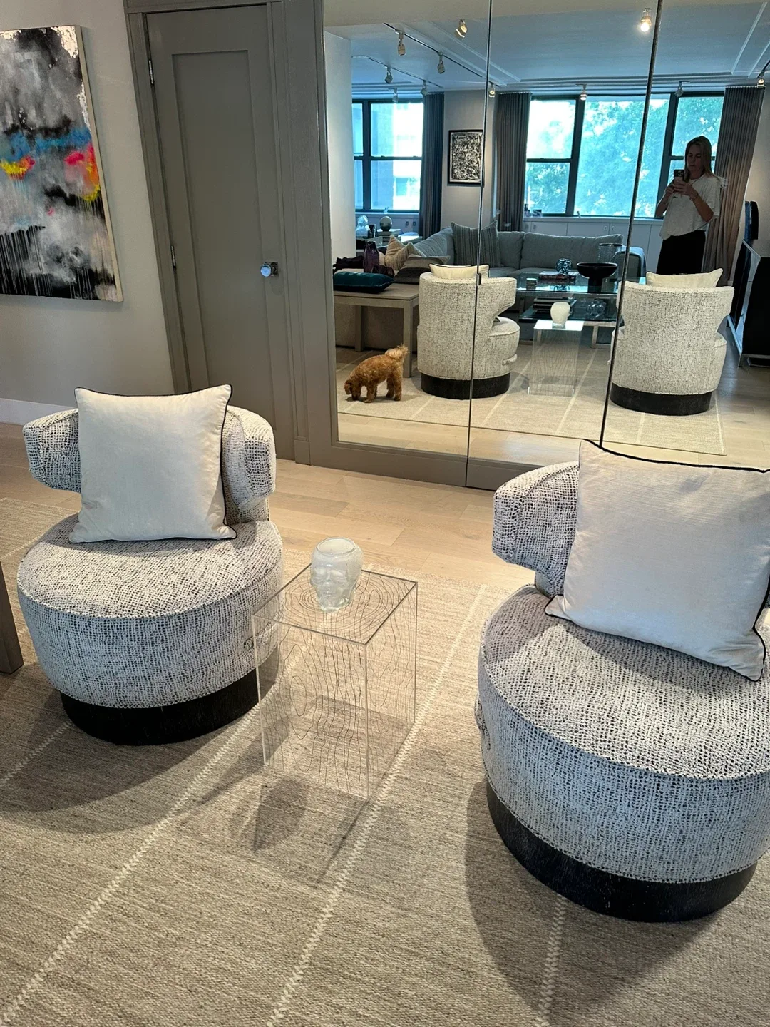 Set of White Velvet Throw Pillow w/ Black Trim image indicator(3)