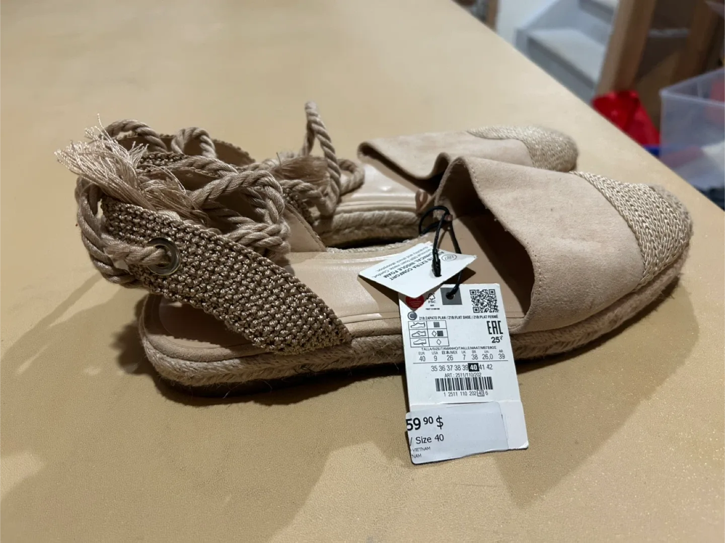 Zara Espadrille Wedge Sandals - Size 40 thumbnail