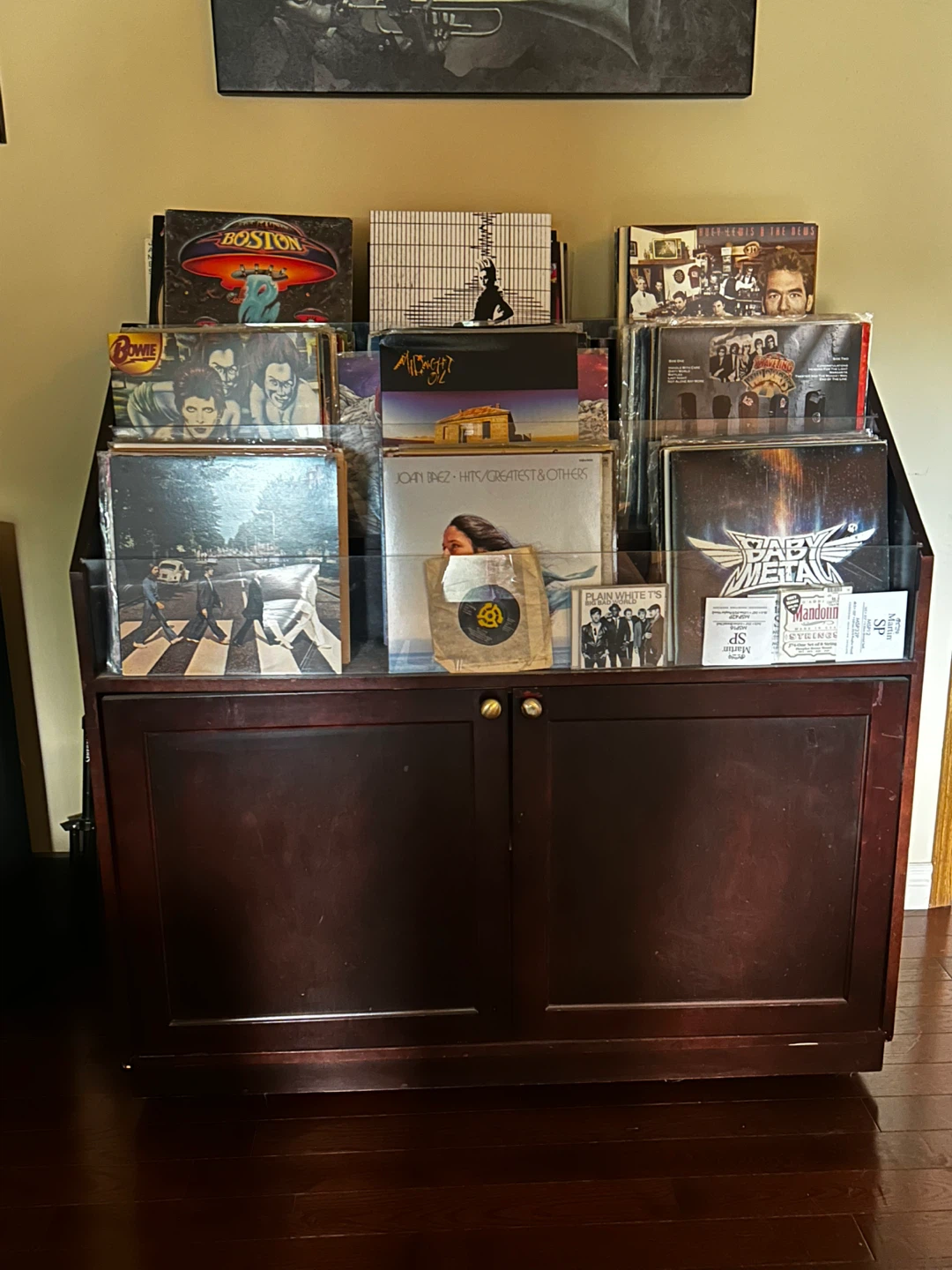Wood display Cabinet used for Vinyl Records