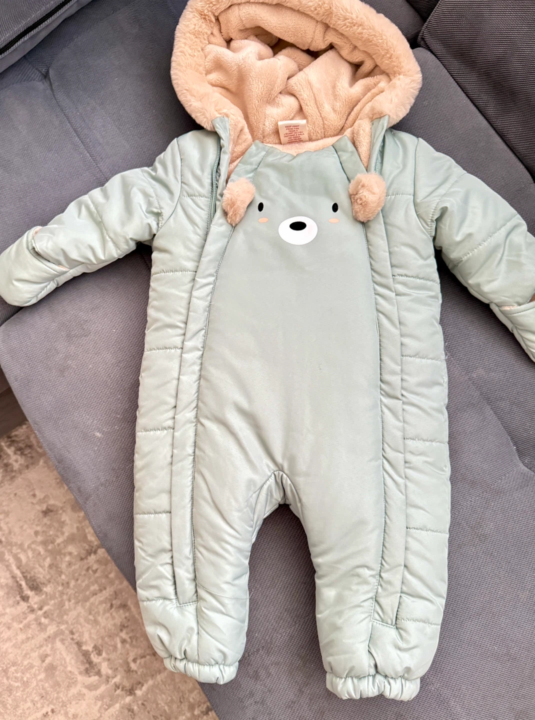 Baby Snowsuit - Light Blue Bear Design - photo 3