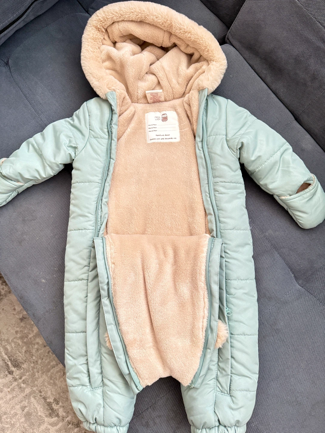 Baby Snowsuit - Light Blue Bear Design - photo 2
