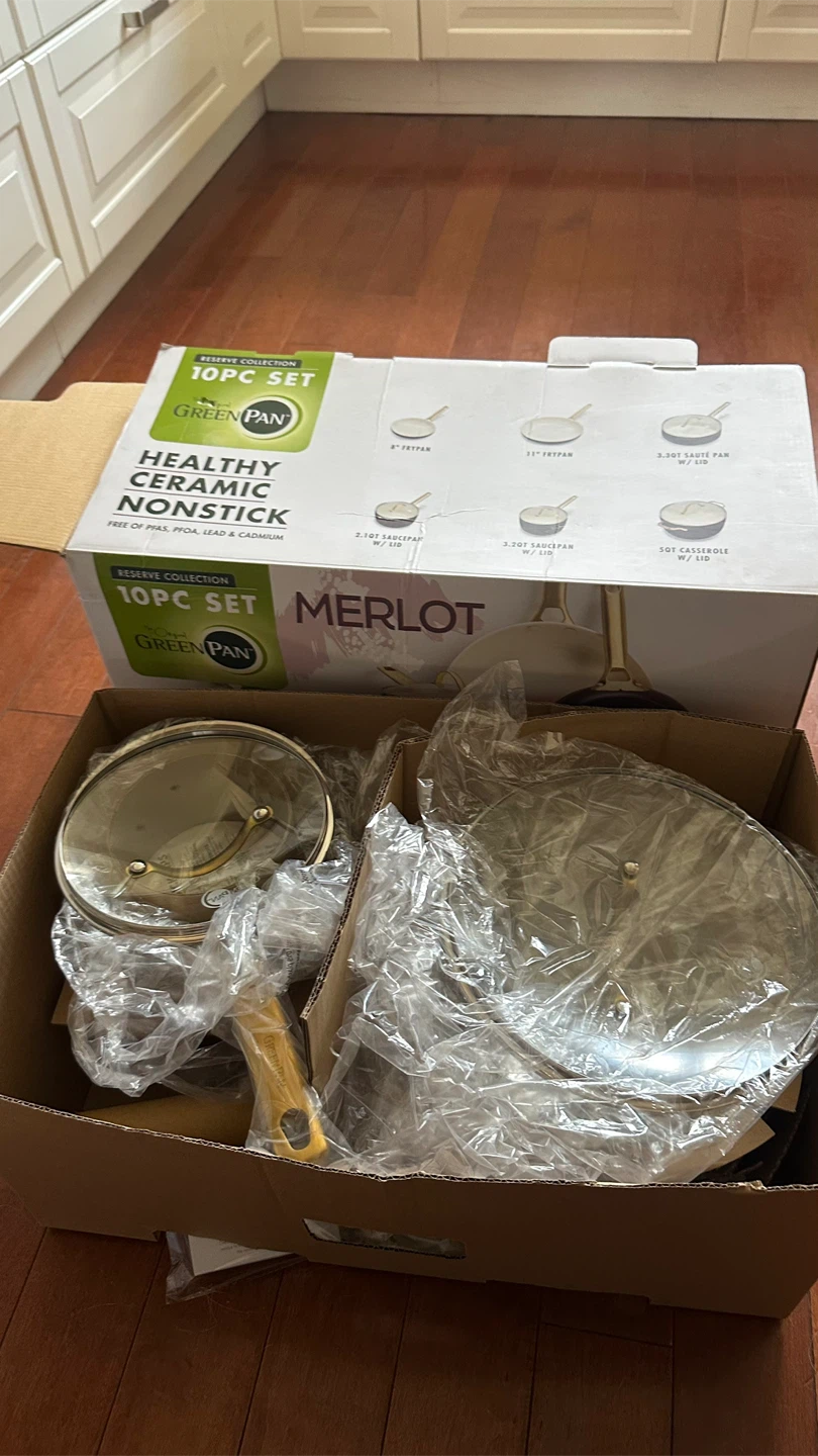 GreenPan Merlot 10-Piece Cookware Set - New in Box! - photo 2