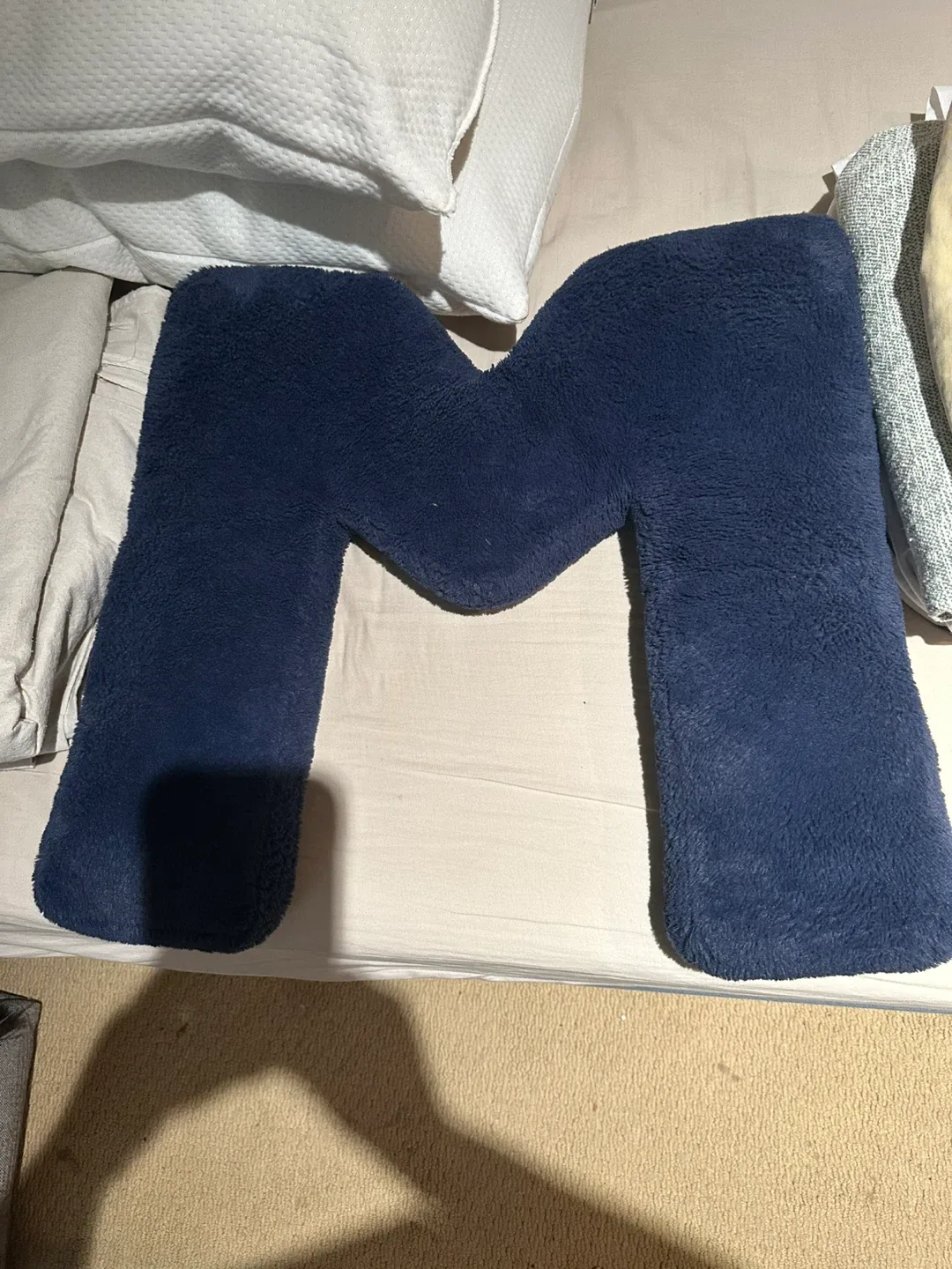 Blue Letter M Pillow thumbnail