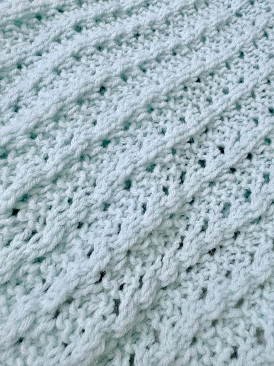 Handmade Knitted mint green shawl image indicator(4)