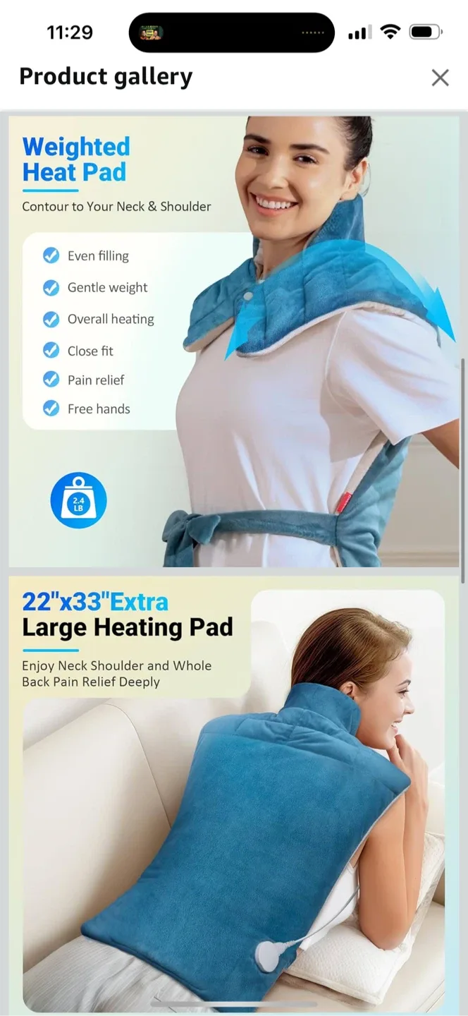Weighted Heat Pad - Neck & Shoulder, 22"x33" image indicator(2)