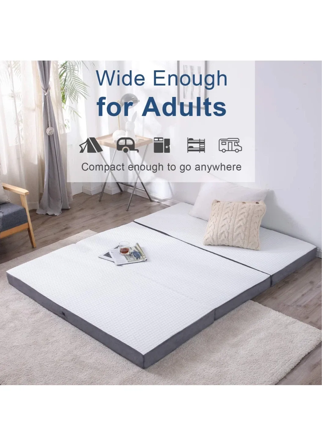 GOHOME 60"x80" Queen Size Folding Mattress image indicator(3)