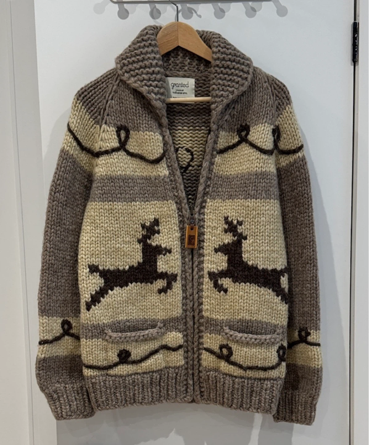 Granted Handknit 100% Virgin Wool Cardigan