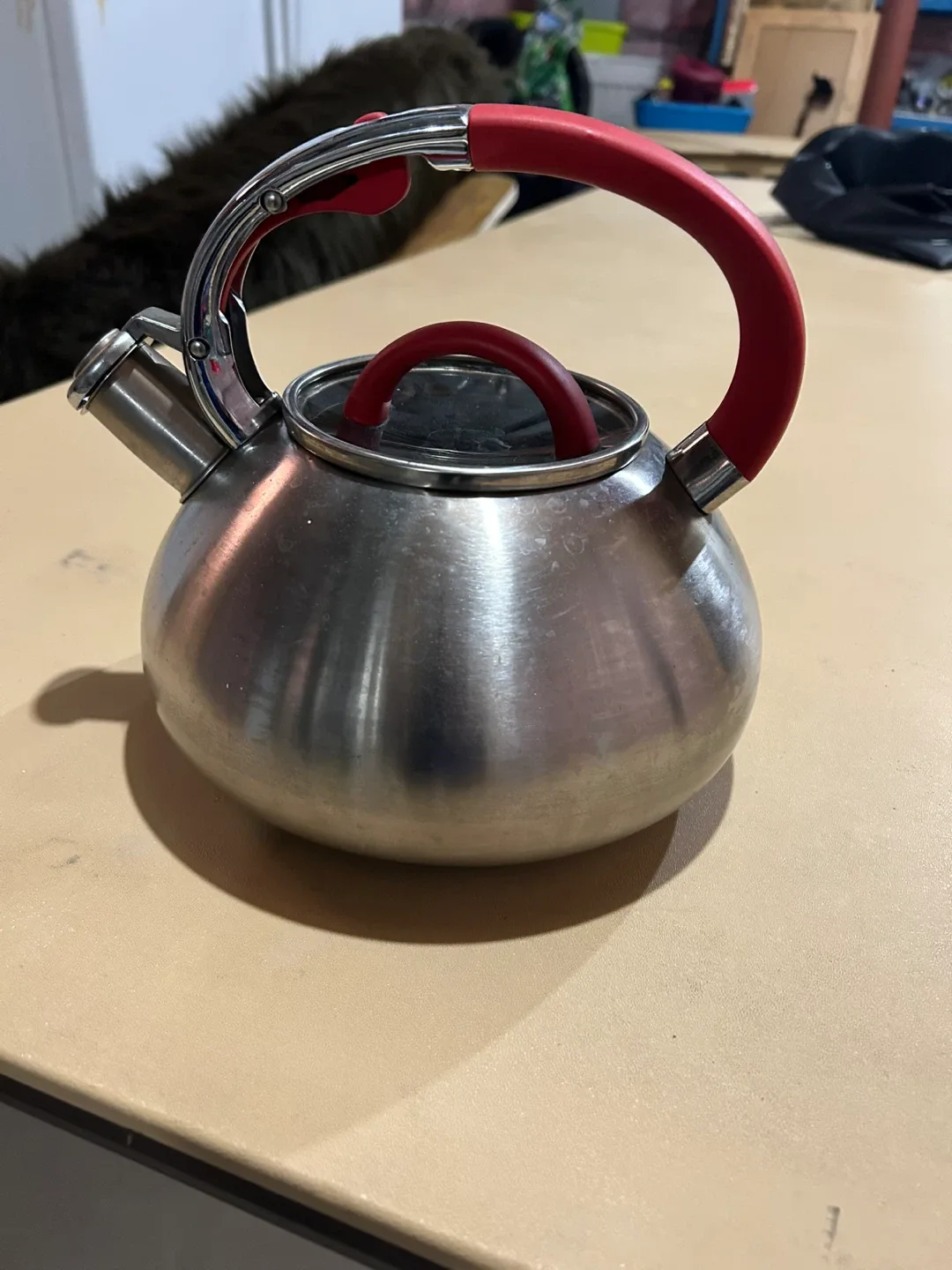 Stainless Steel Kettle with Red Handle thumbnail
